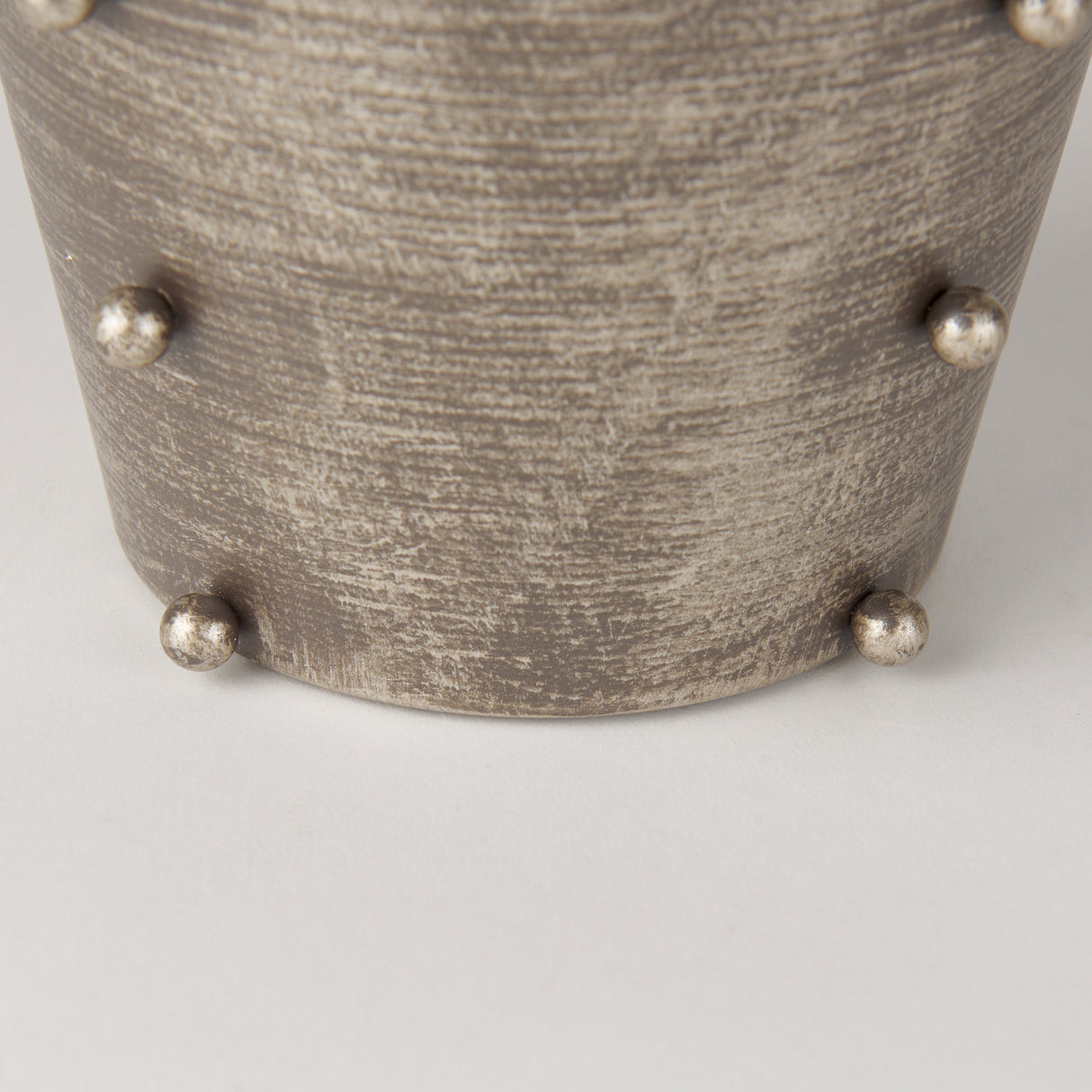 Elio 9.1H Small Champagne Metal W/Studs Vase from Mercana - Luna Furniture