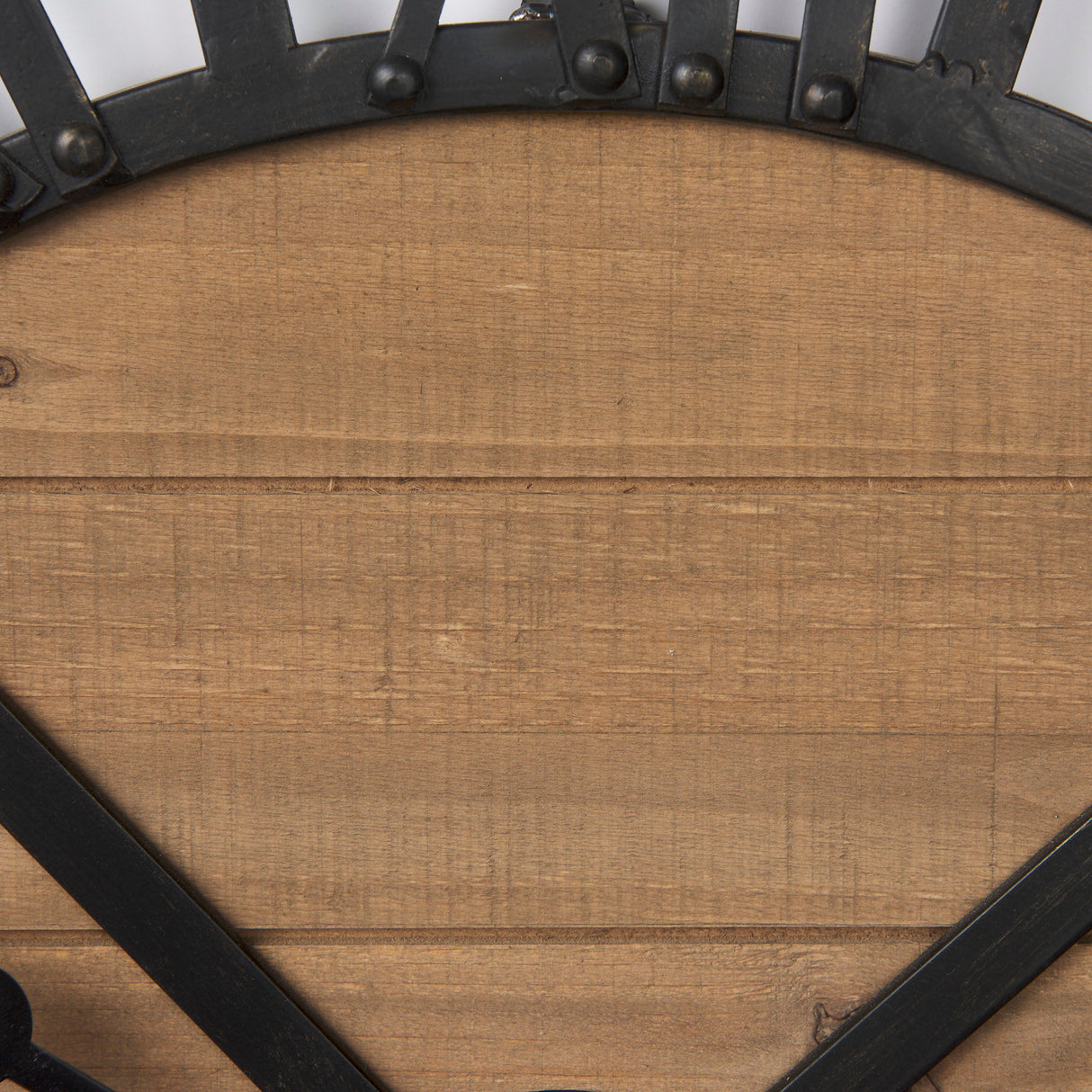 Lewiston 30.1L x 2.0W x 30.1H Black Iron W/Wood Round Wall Clock from Mercana - Luna Furniture