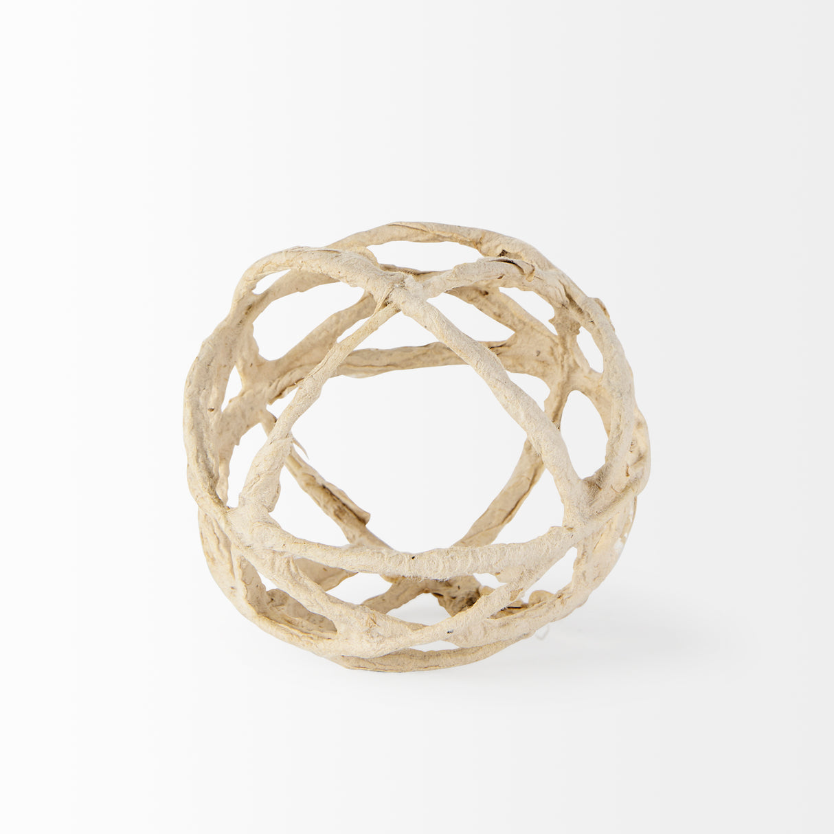 Kali 4.5L x 4.5W x 4.5H Small Beige Decorative Metal and Paper Object from Mercana - Luna Furniture