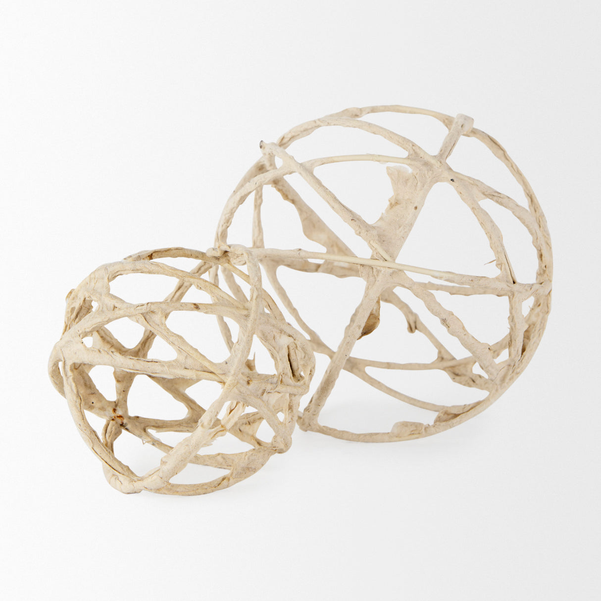 Kali 4.5L x 4.5W x 4.5H Small Beige Decorative Metal and Paper Object from Mercana - Luna Furniture