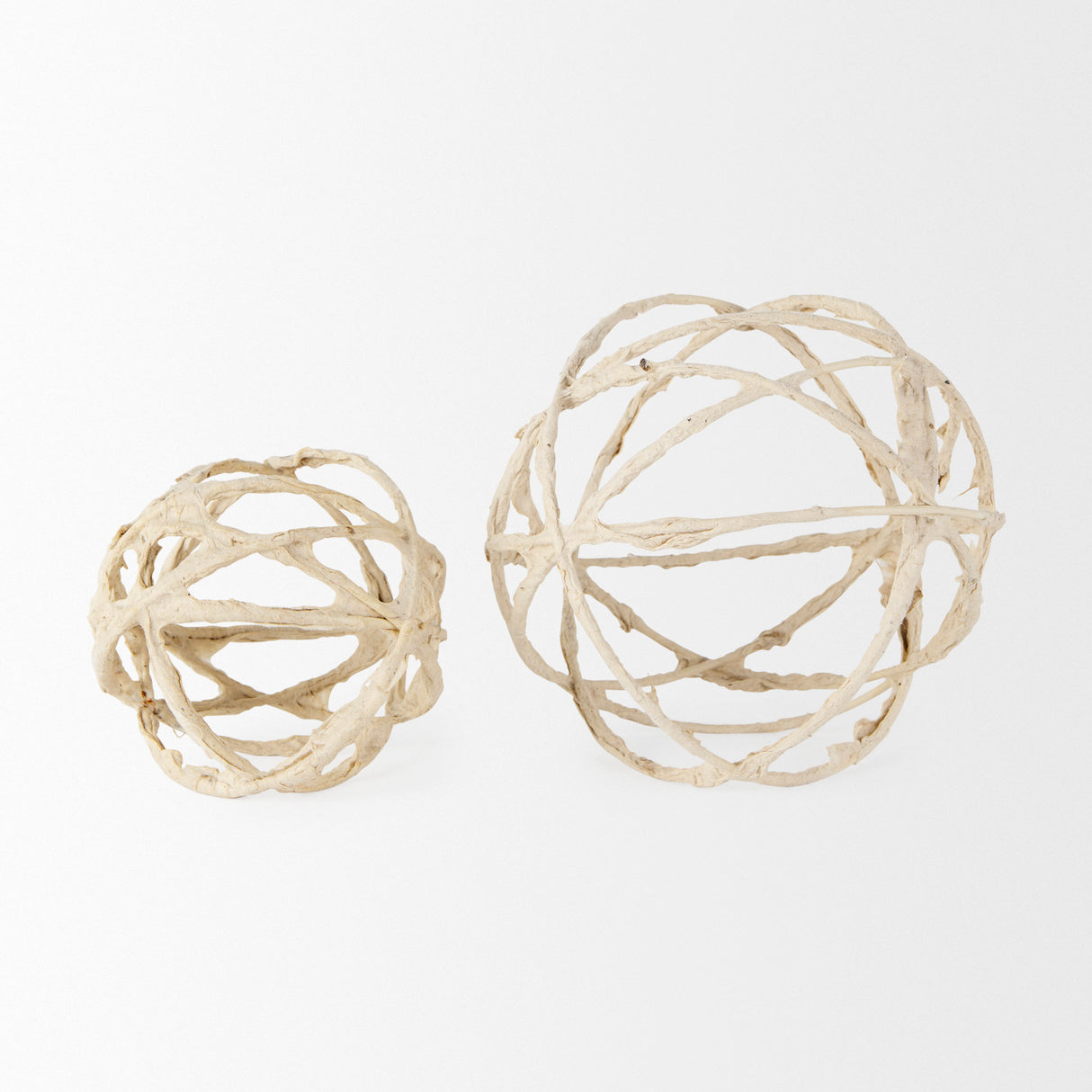 Kali 4.5L x 4.5W x 4.5H Small Beige Decorative Metal and Paper Object from Mercana - Luna Furniture
