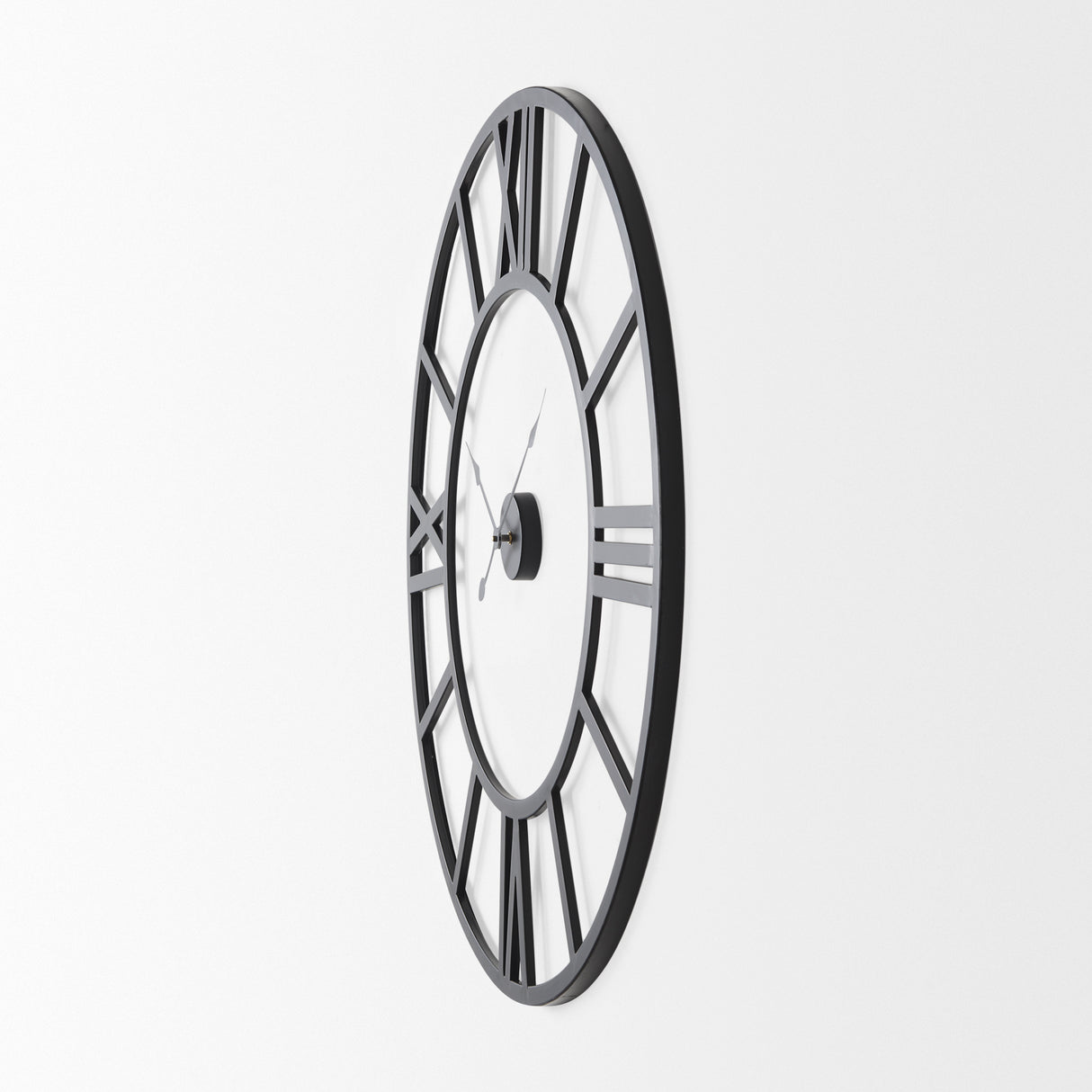 Stoke 42" Round Black Iron Wall Clock from Mercana - Luna Furniture