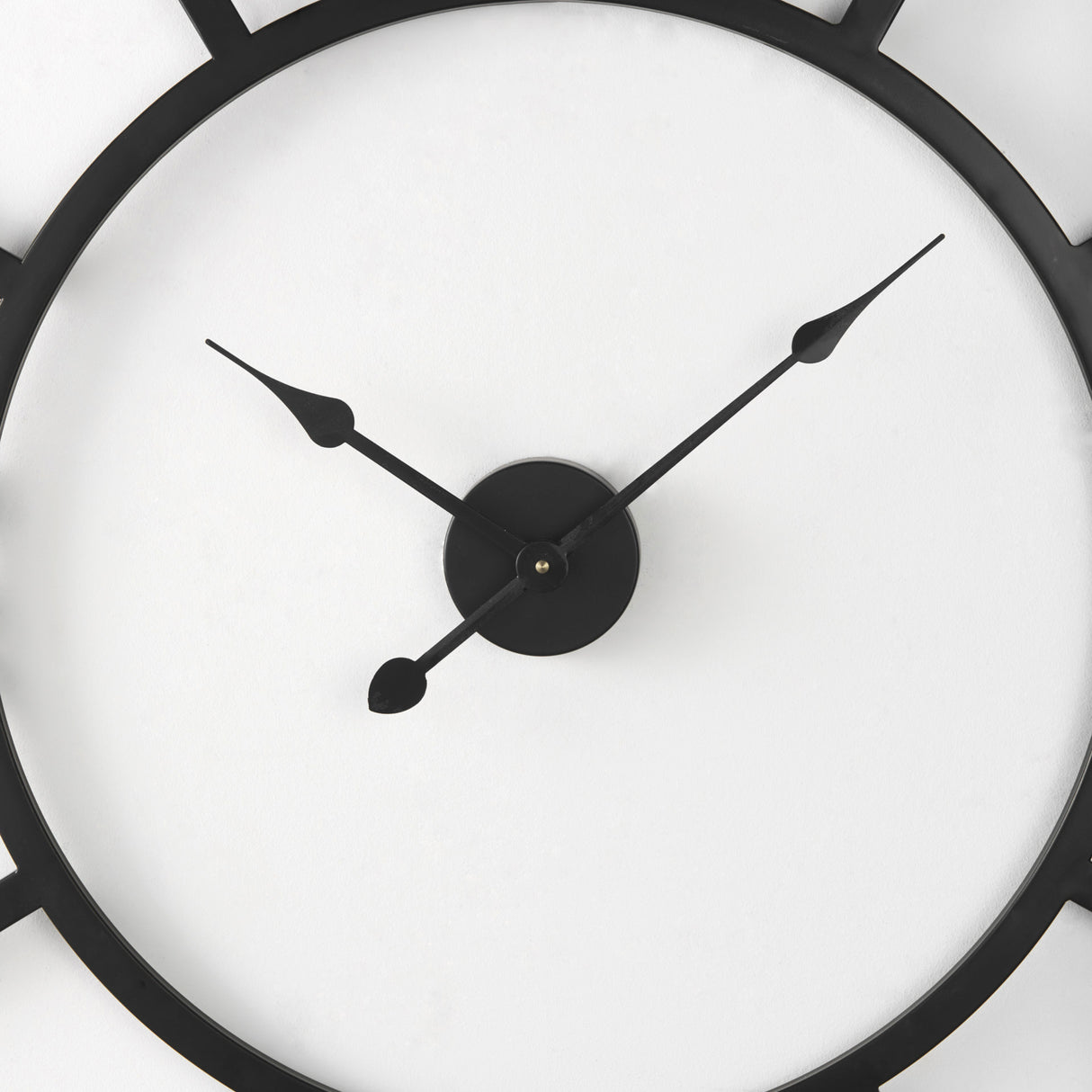 Stoke 42" Round Black Iron Wall Clock from Mercana - Luna Furniture
