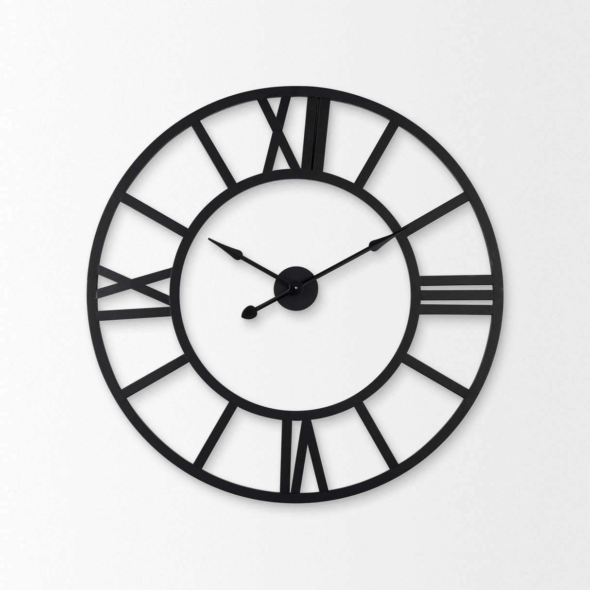 Stoke 30" Round Black Iron Wall Clock from Mercana - Luna Furniture