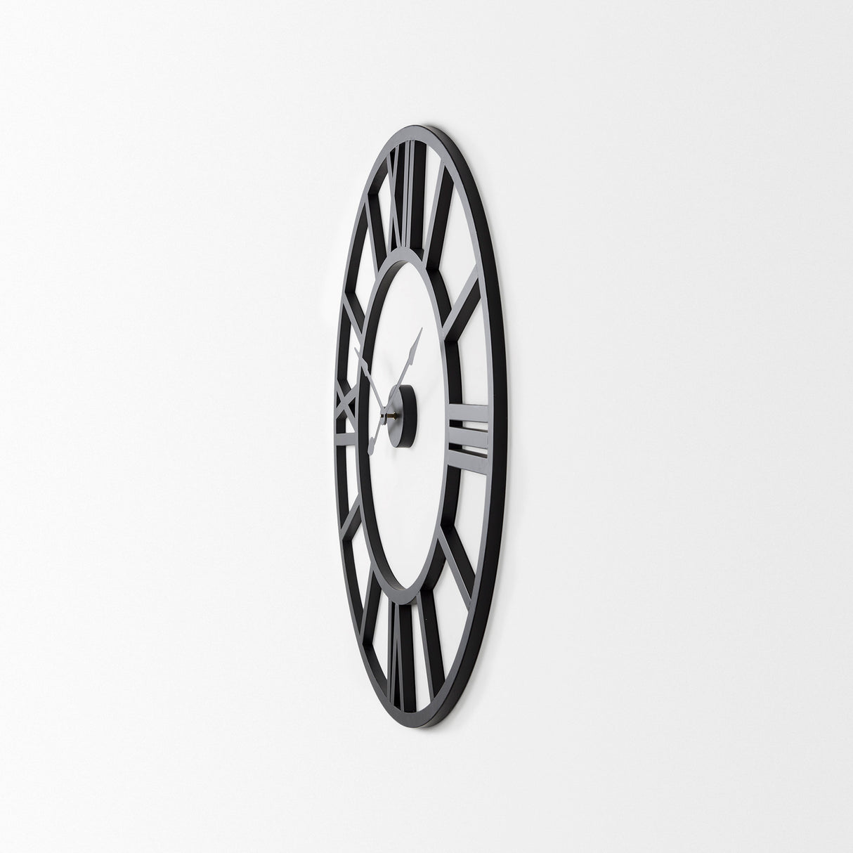 Stoke 30" Round Black Iron Wall Clock from Mercana - Luna Furniture