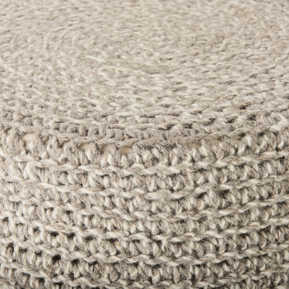 Bina 24.0L x 24.0W x 14.0H Light Gray 4 Legged Wool Stool from Mercana - Luna Furniture