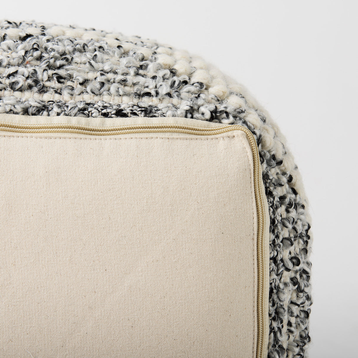 Ekiya 16.0L x 16.0W x 16.0H Black/White Yarn and Wool Patterened Pouf from Mercana - Luna Furniture