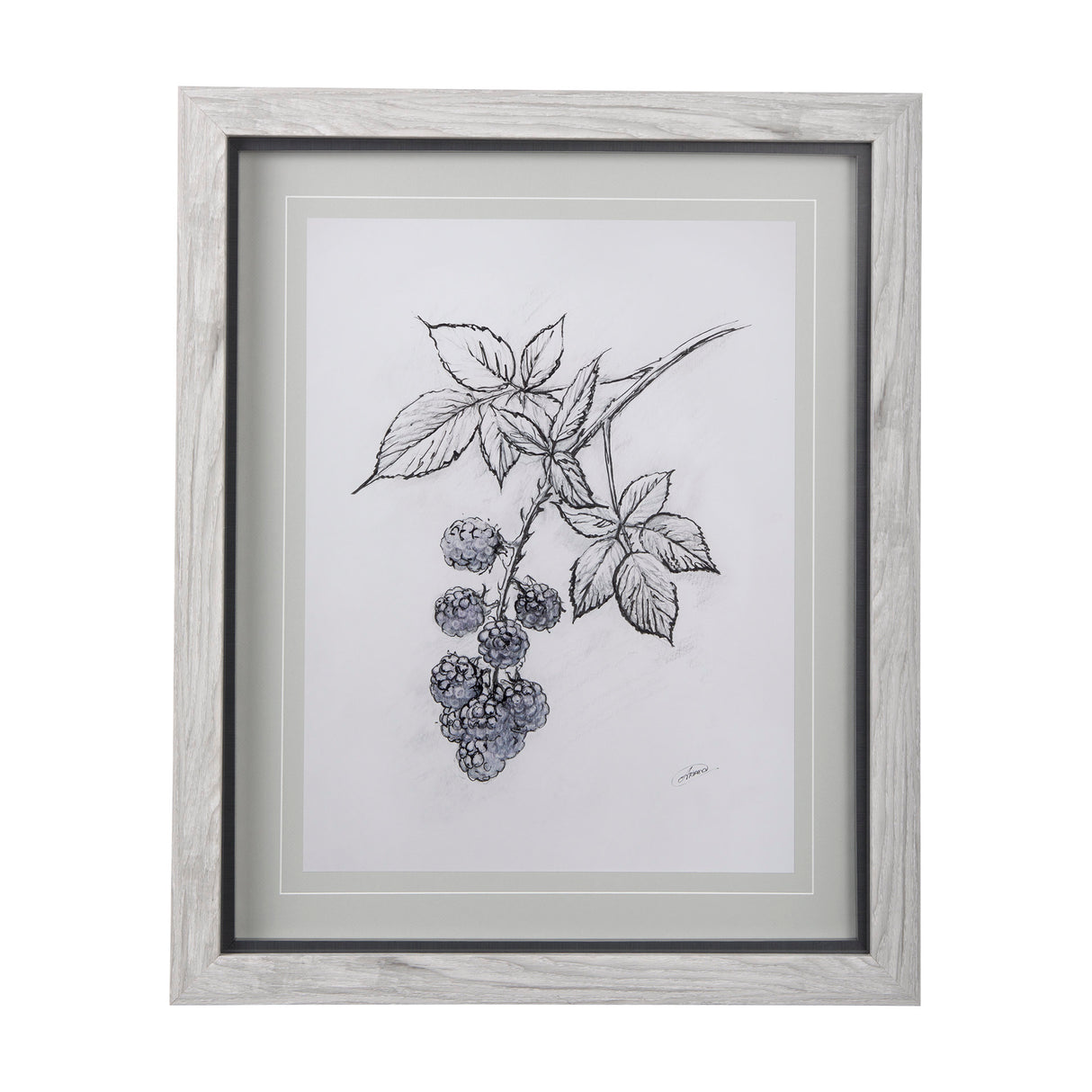 WildBerry Collection Blackberry Mercana Studio Hand Embellished Framed Art Print Matted under Glass from Mercana - Luna Furniture