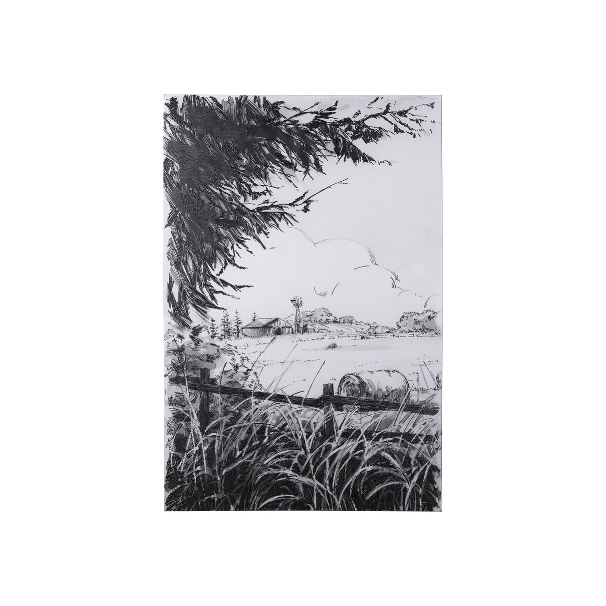 Farm View I by Mercana Studio a Hand Embellished Textured Canvas from Mercana - Luna Furniture