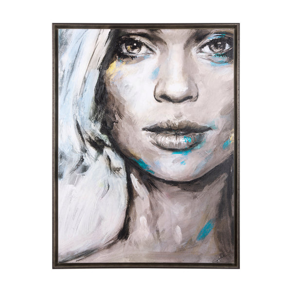 Unity III Woman (FL) by Mercana Studio a Hand Embellished Textured Framed Canvas