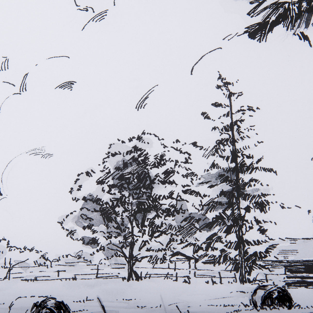 Farm View II by Mercana Studio a Hand Embellished Textured Framed Art Print Matted under Glass from Mercana - Luna Furniture