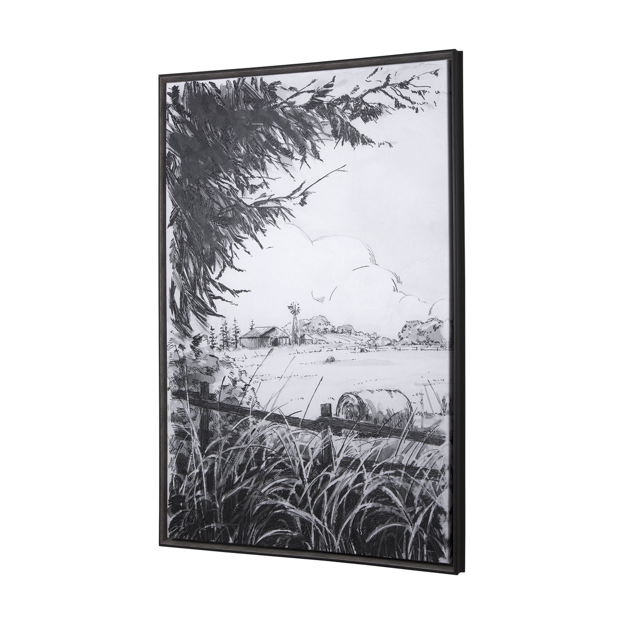 Farm View I by Mercana Studio a Hand Embellished Textured Framed Canvas from Mercana - Luna Furniture