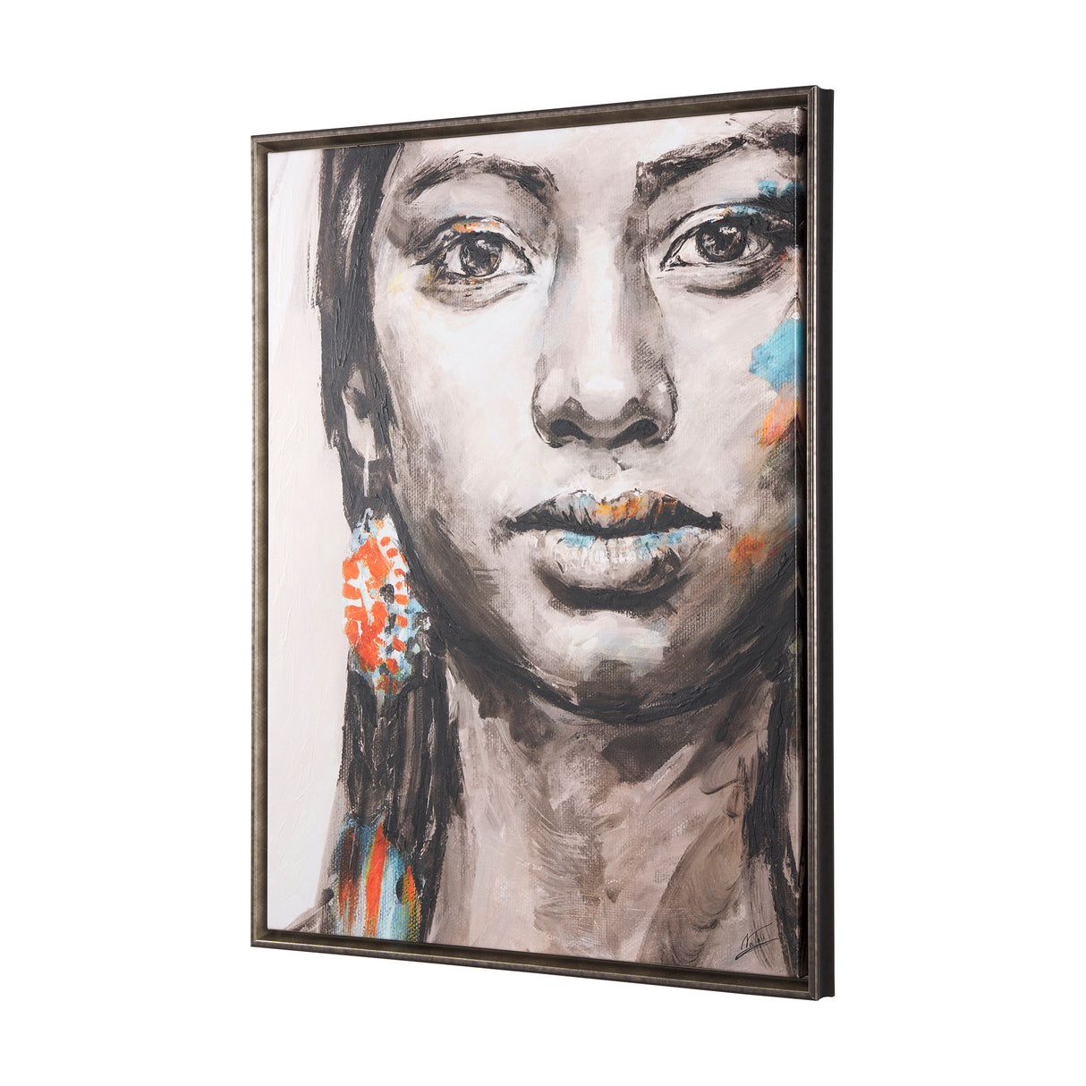 Unity I Woman (FL) by Mercana Studio a Hand Embellished Textured Framed Canvas from Mercana - Luna Furniture