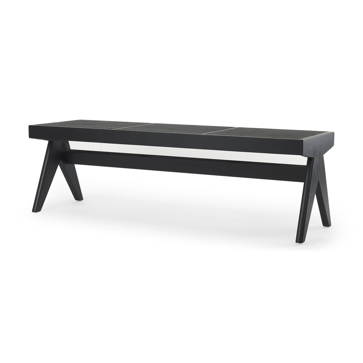 Arvin 59.1L x 17.7W x 18.1H Black Wooden Bench from Mercana - Luna Furniture