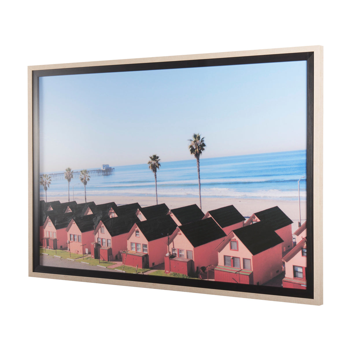 Oceanside by White Rock Girl a Hand Embellished Textured Framed Photo Art Print Matted under Glass from Mercana - Luna Furniture