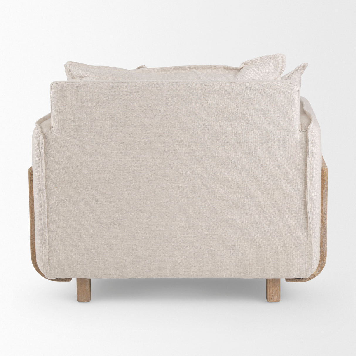 Roy II Beige Upholstered and Brown Wood Frame Arm Chair from Mercana - Luna Furniture