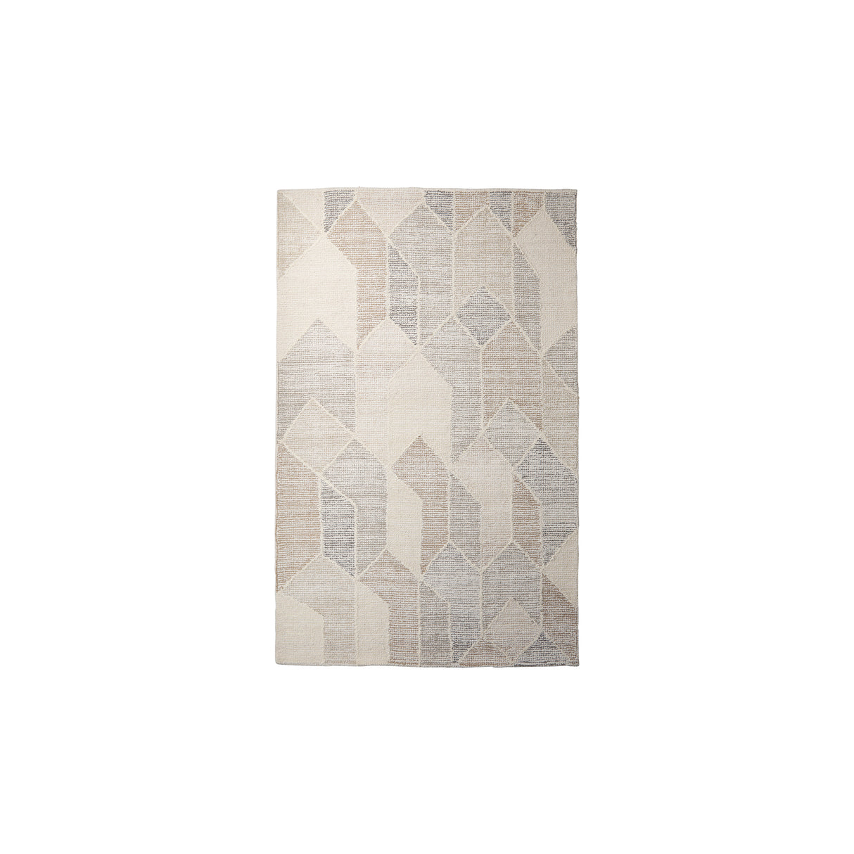 Kolt 5x8 Neutral Geometric Patterned Wool Area Rug from Mercana - Luna Furniture