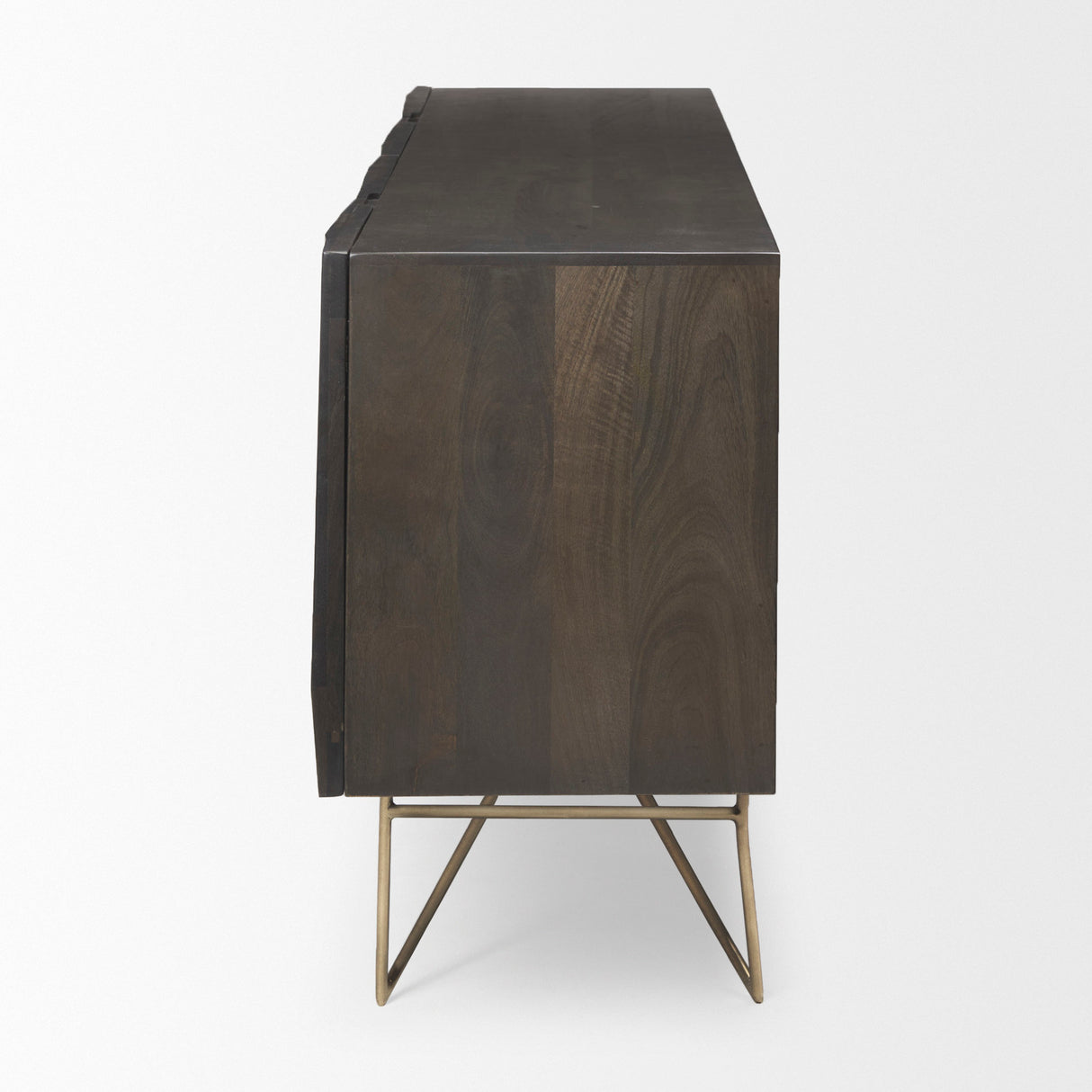 Darwin 80x17.5 Brown Solid Wood Gold Metal Base 4 Cabinet Door Sideboard from Mercana - Luna Furniture