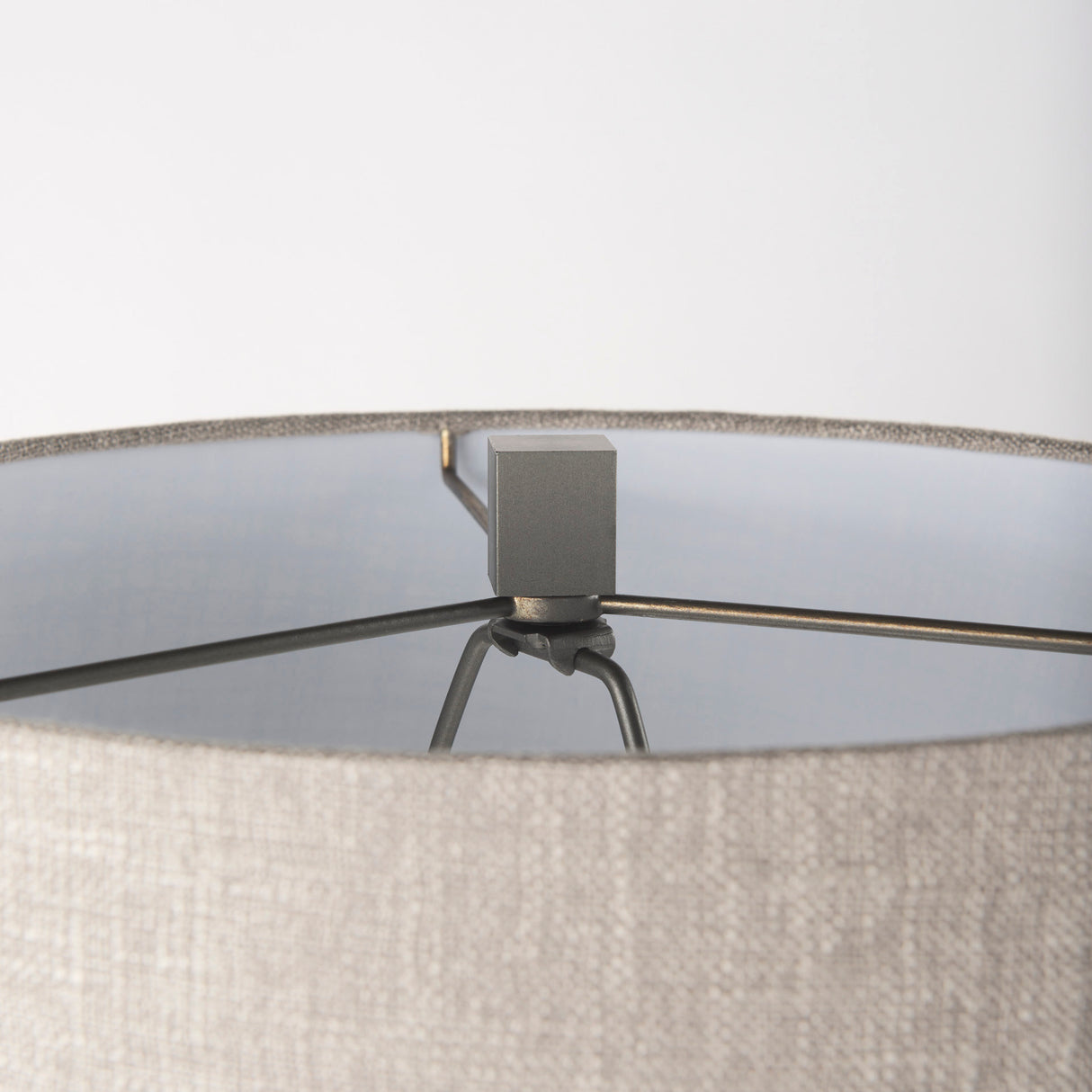Raen (28.5"H) Gray Metal Octagonal Base w/Beige Shade Table Lamp from Mercana - Luna Furniture