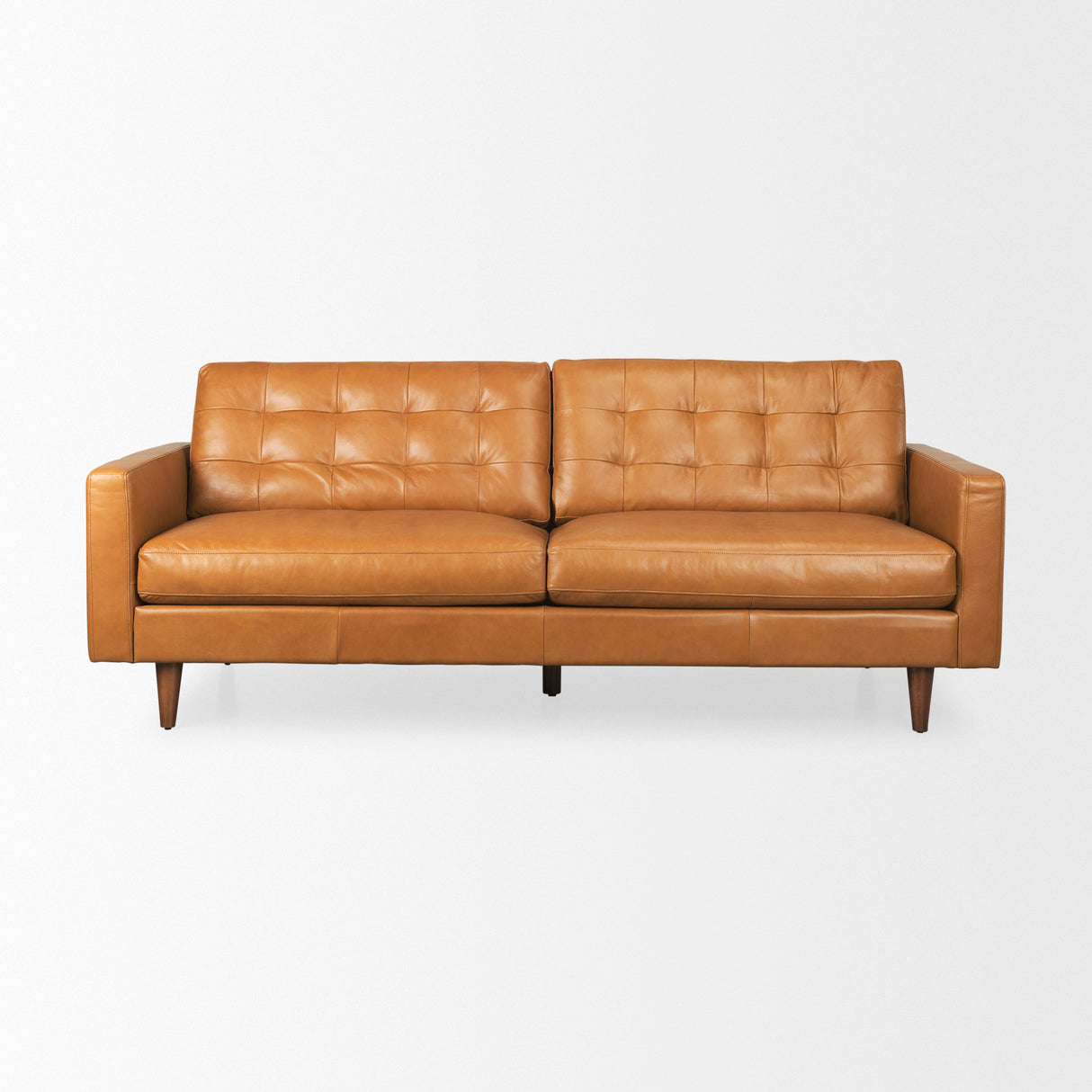 Olaf 88.2L x 37.8W x 35.0H Tan Leather Sofa from Mercana - Luna Furniture