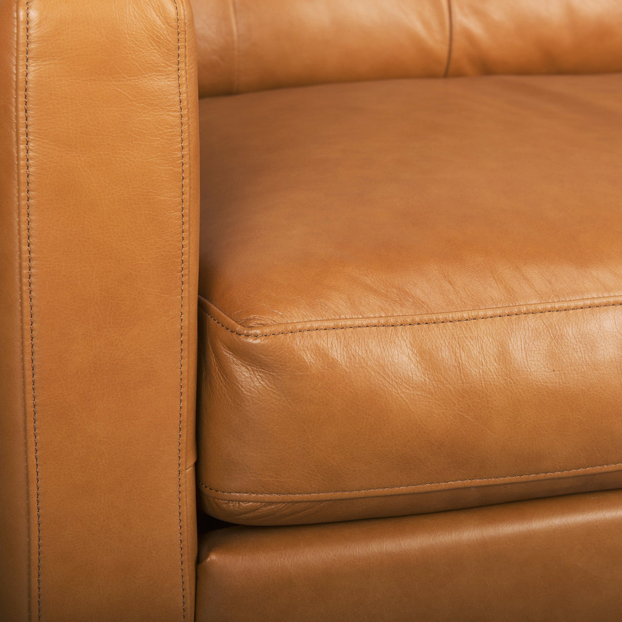 Olaf 88.2L x 37.8W x 35.0H Tan Leather Sofa from Mercana - Luna Furniture