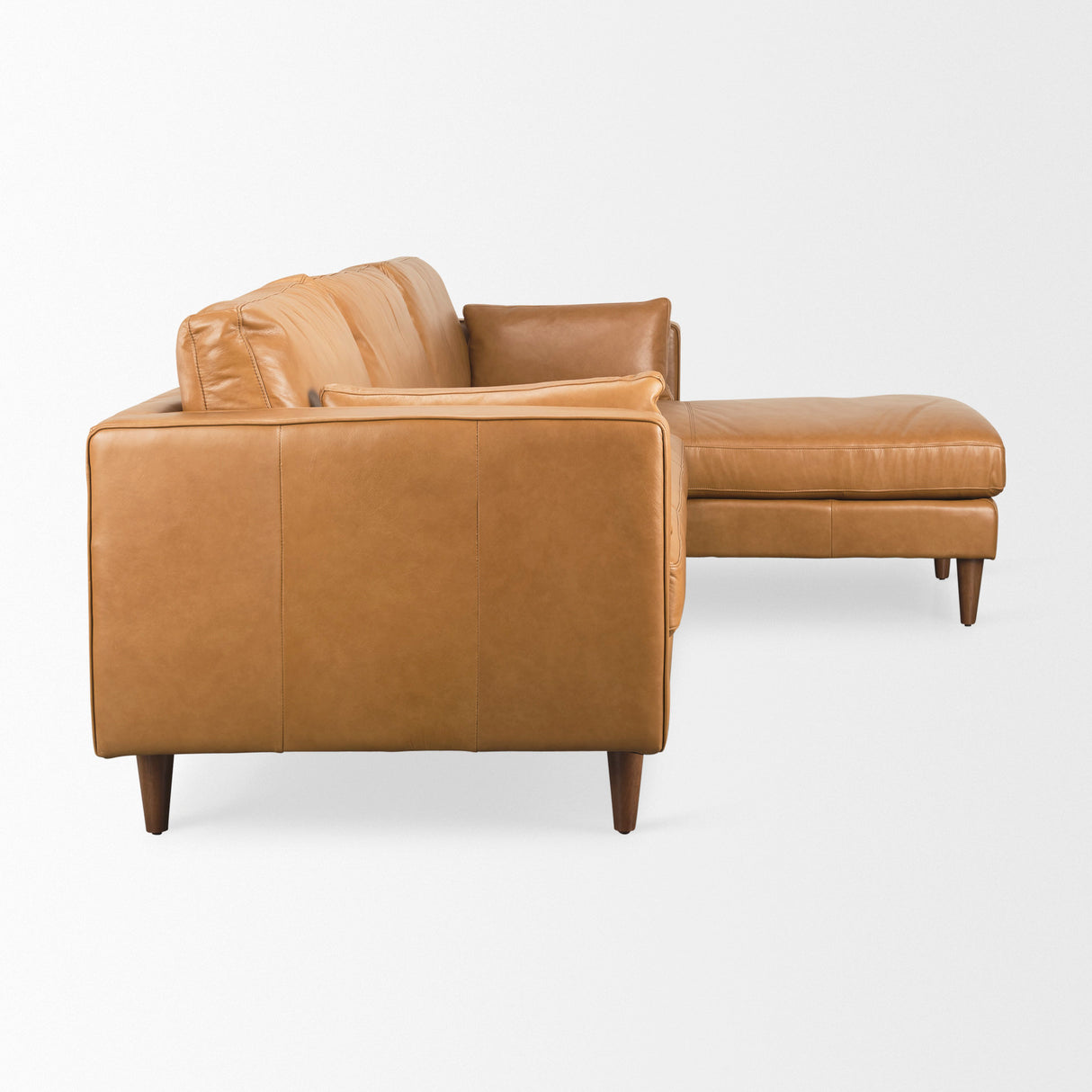 Elton 111.4L x 68.1W x 34.3H Tan Leather Right Chaise Sectional from Mercana - Luna Furniture
