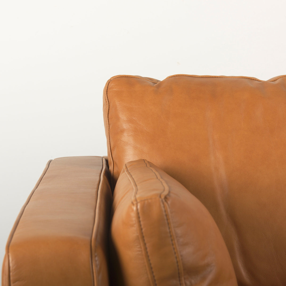 Elton 87.8L x 37.8W x 34.6H Tan Leather Sofa from Mercana - Luna Furniture