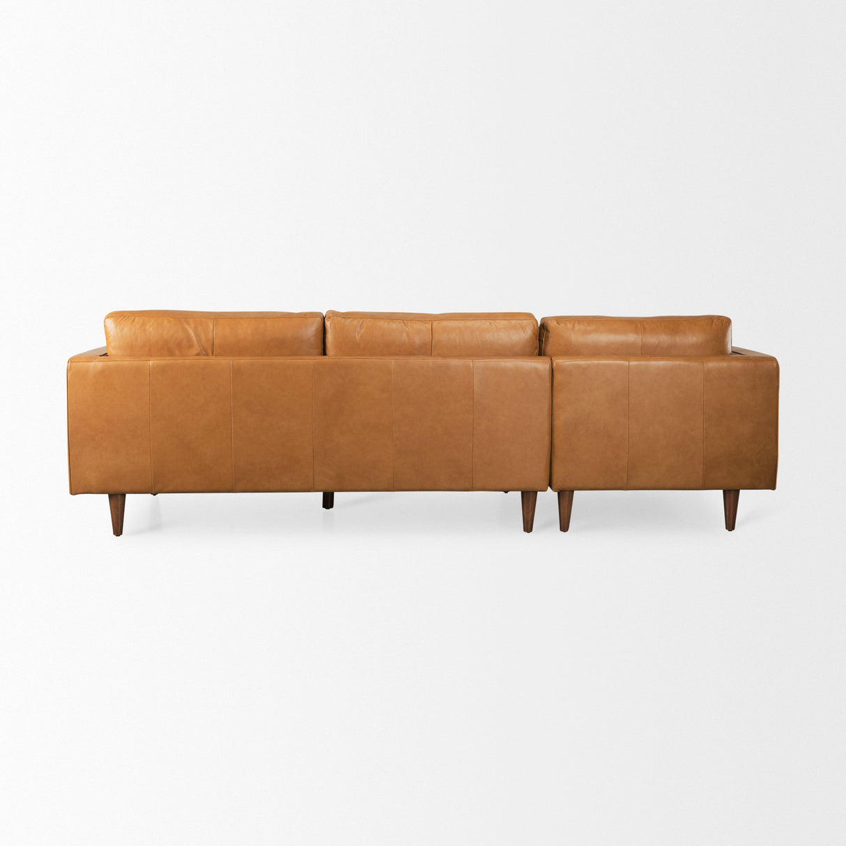 Svend 111.4L x 68.0W x 33.9H Tan Leather Left Chaise Sectional Sofa from Mercana - Luna Furniture