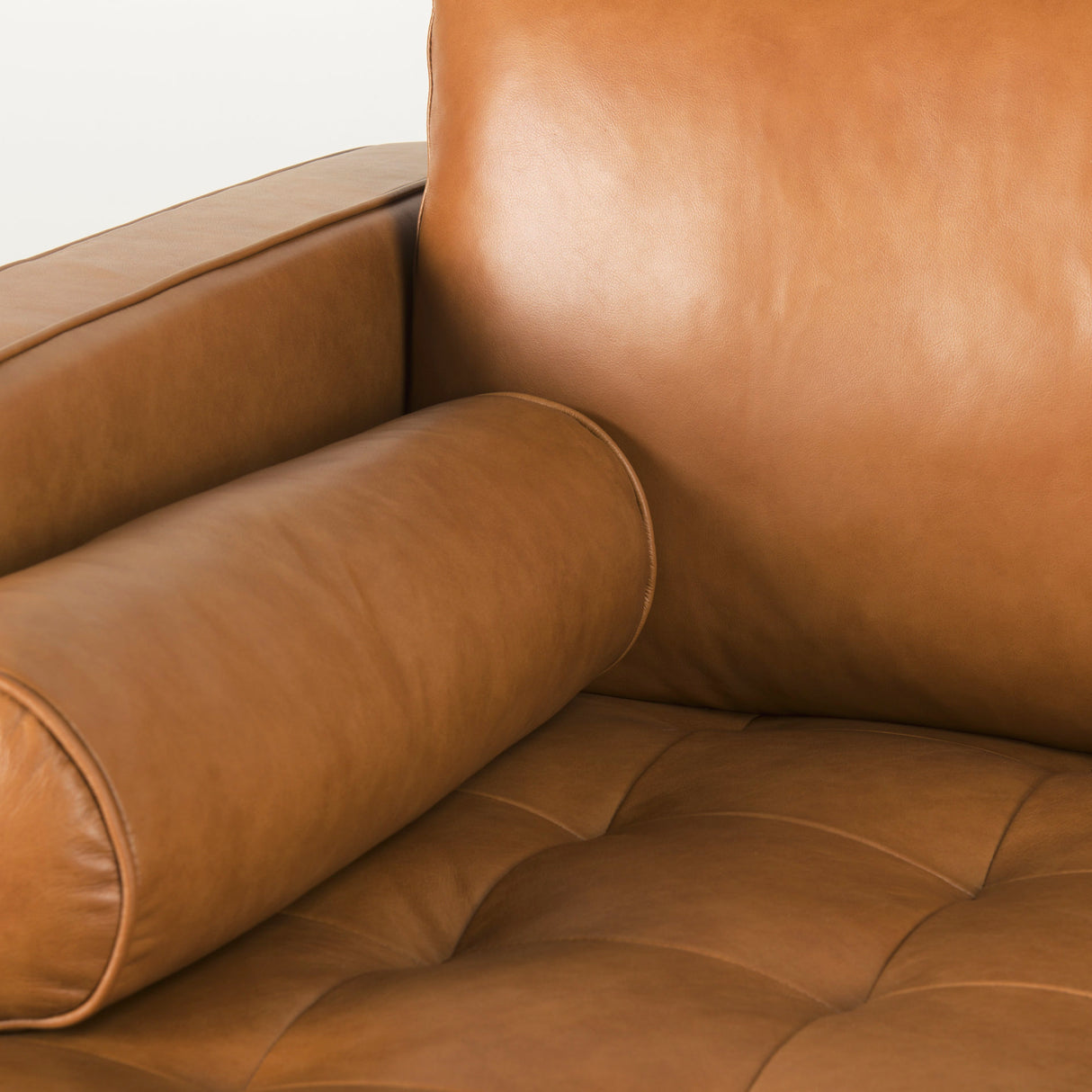 Svend 111.4L x 68.0W x 33.9H Tan Leather Left Chaise Sectional Sofa from Mercana - Luna Furniture