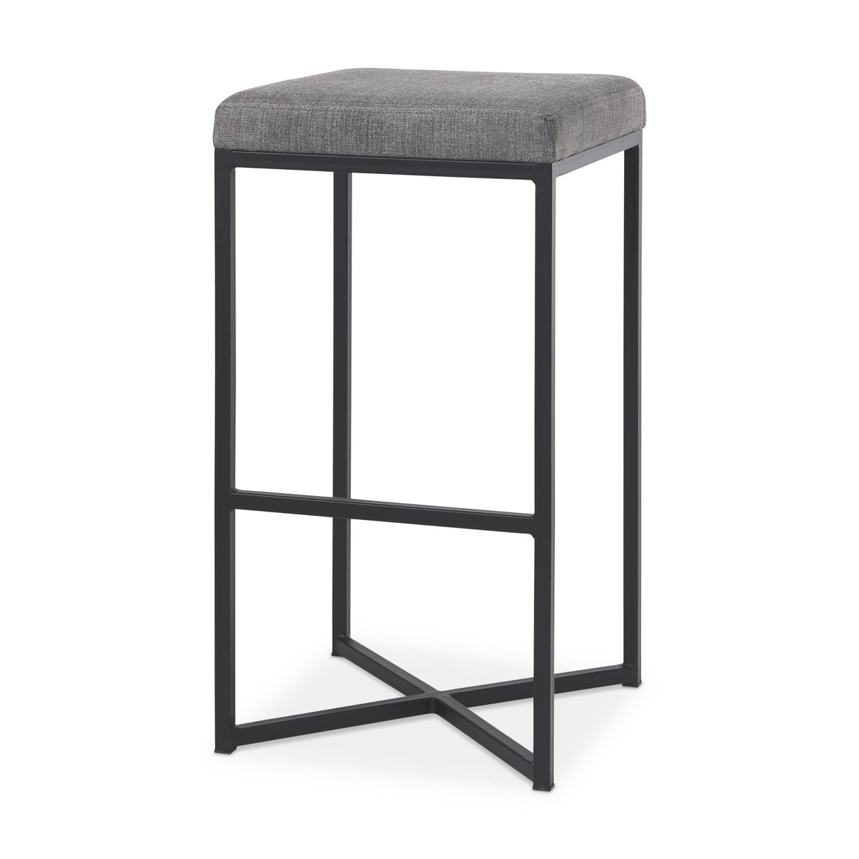Frodo 29.75H Gray Fabric Seat W/Black Iron Frame Bar Stool from Mercana - Luna Furniture