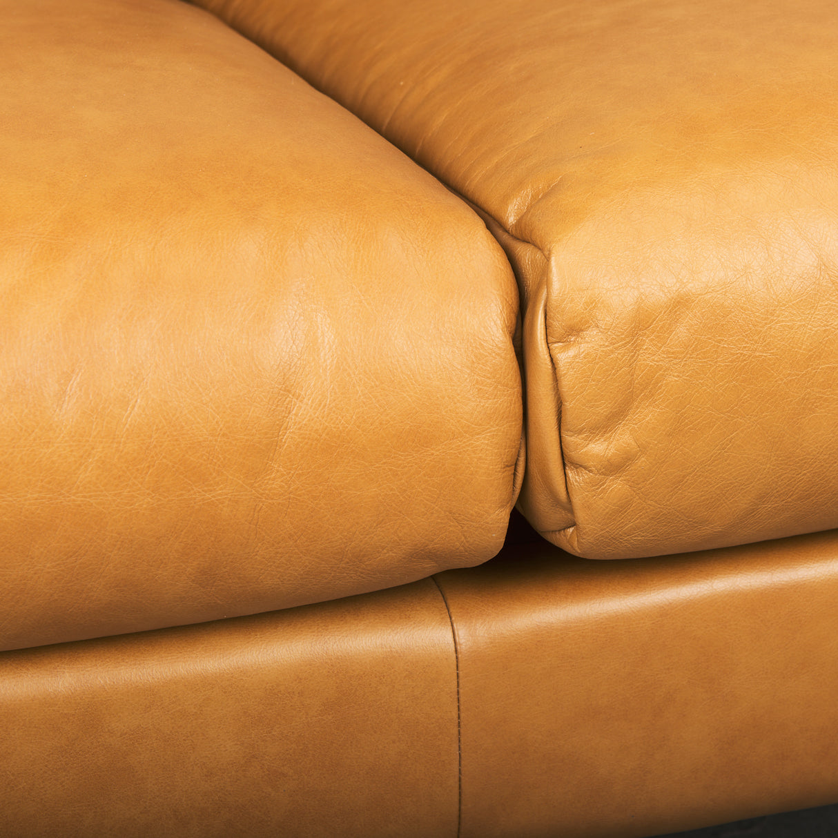 Lake Como 85.8L x 36.6W x 32.3H Tan Leather Three Seater Sofa from Mercana - Luna Furniture