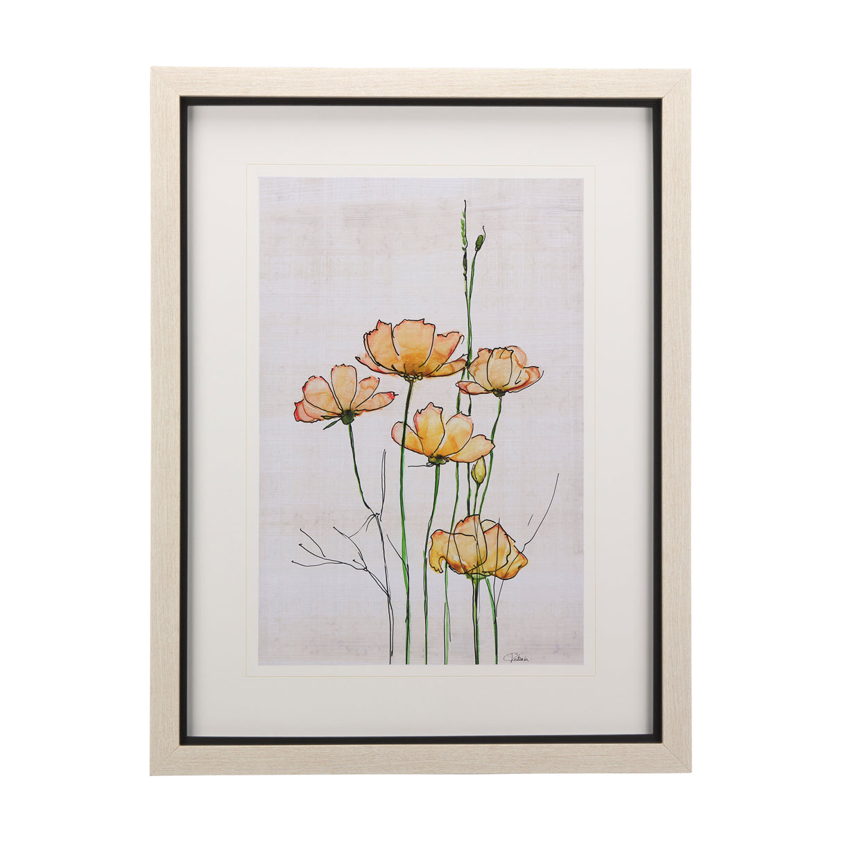 Meadow flowers III by Mercana Studio a Hand Embellished Textured Framed Art Print Matted under Glass from Mercana - Luna Furniture