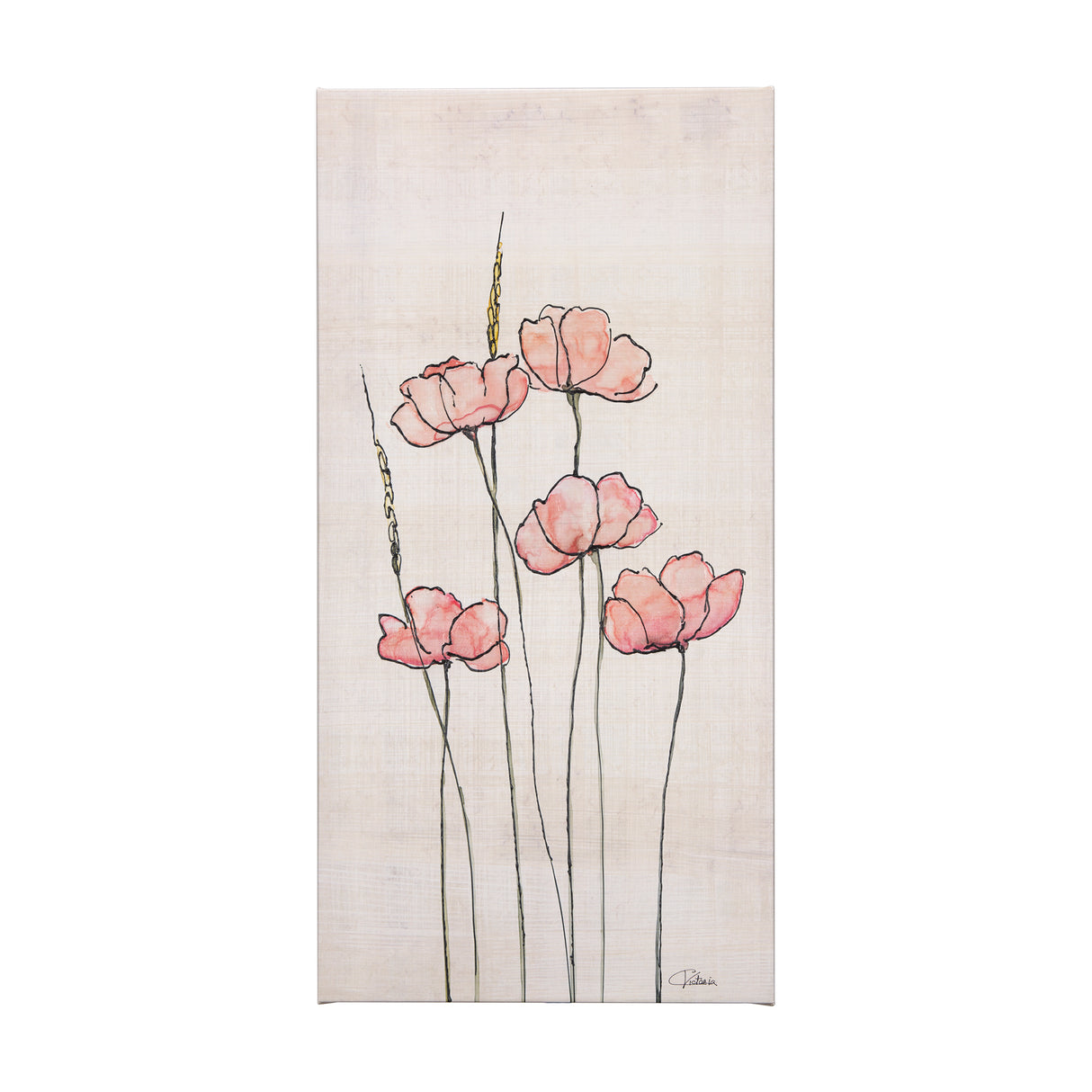 Meadow flowers II by Mercana Studio a Hand Embellished Textured Canvas from Mercana - Luna Furniture