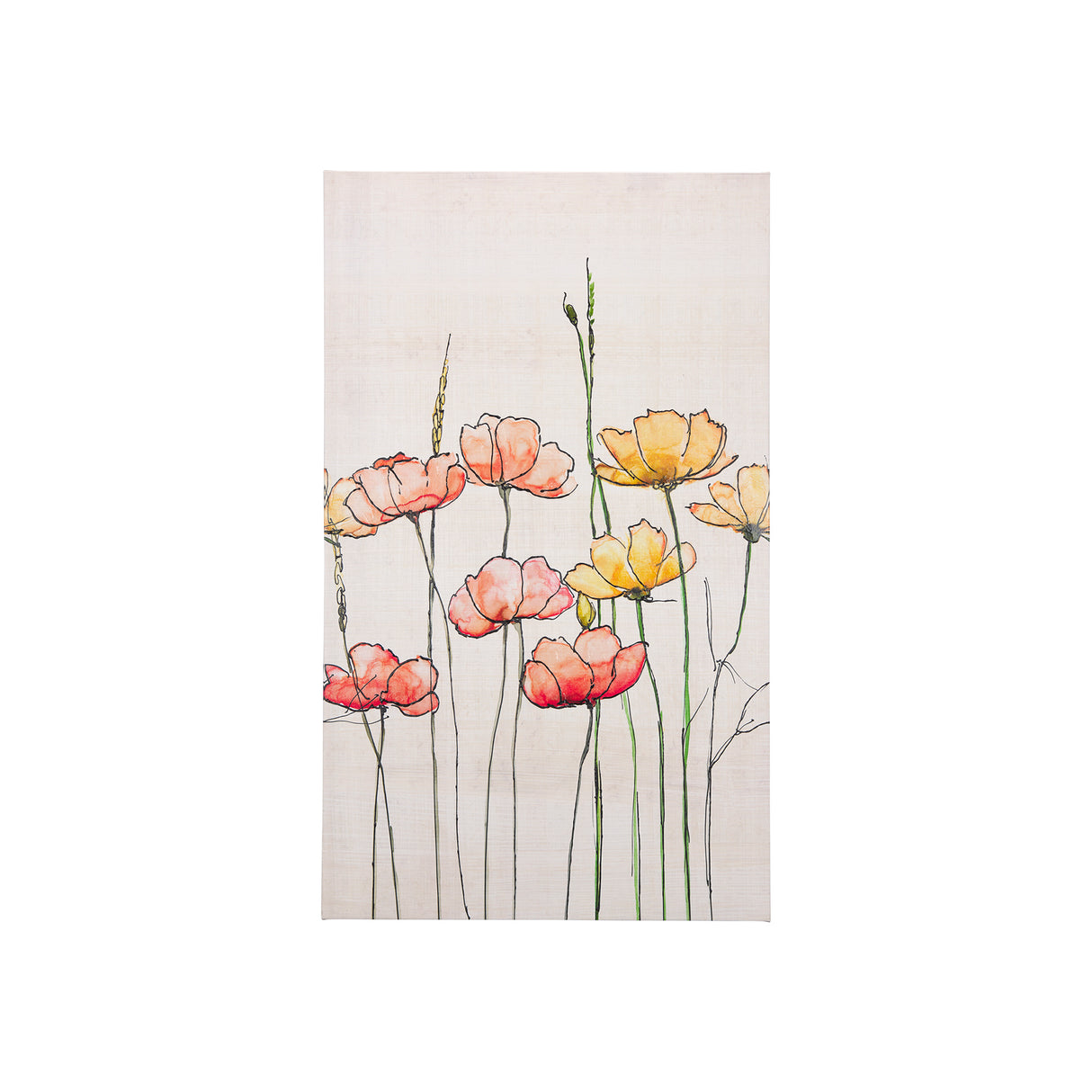 Meadow flowers by Mercana Studio a Hand Embellished Textured Canvas from Mercana - Luna Furniture