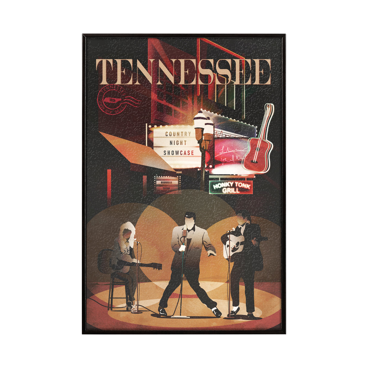 Tennessee Go USA (SM) by Mercana Studio a Hand Embellished Decograph Framed Art Print from Mercana - Luna Furniture