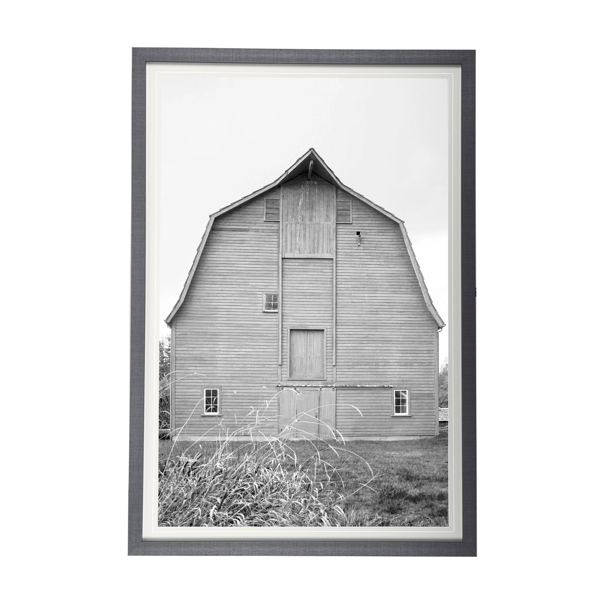 Grey & White Barn Ii by Mercana Studio Hand Embellished Textured Framed Photo Art Print Matted under from Mercana - Luna Furniture