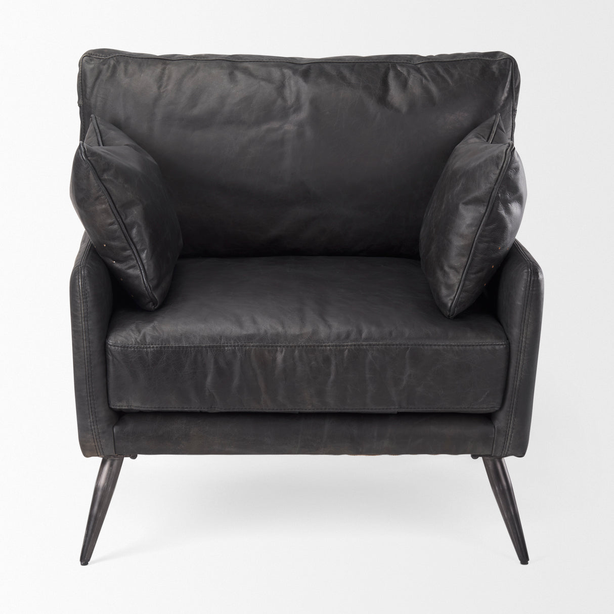 Cochrane 34.5L x 33.0W x 32.5H Black Leather Wrapped Chair from Mercana - Luna Furniture