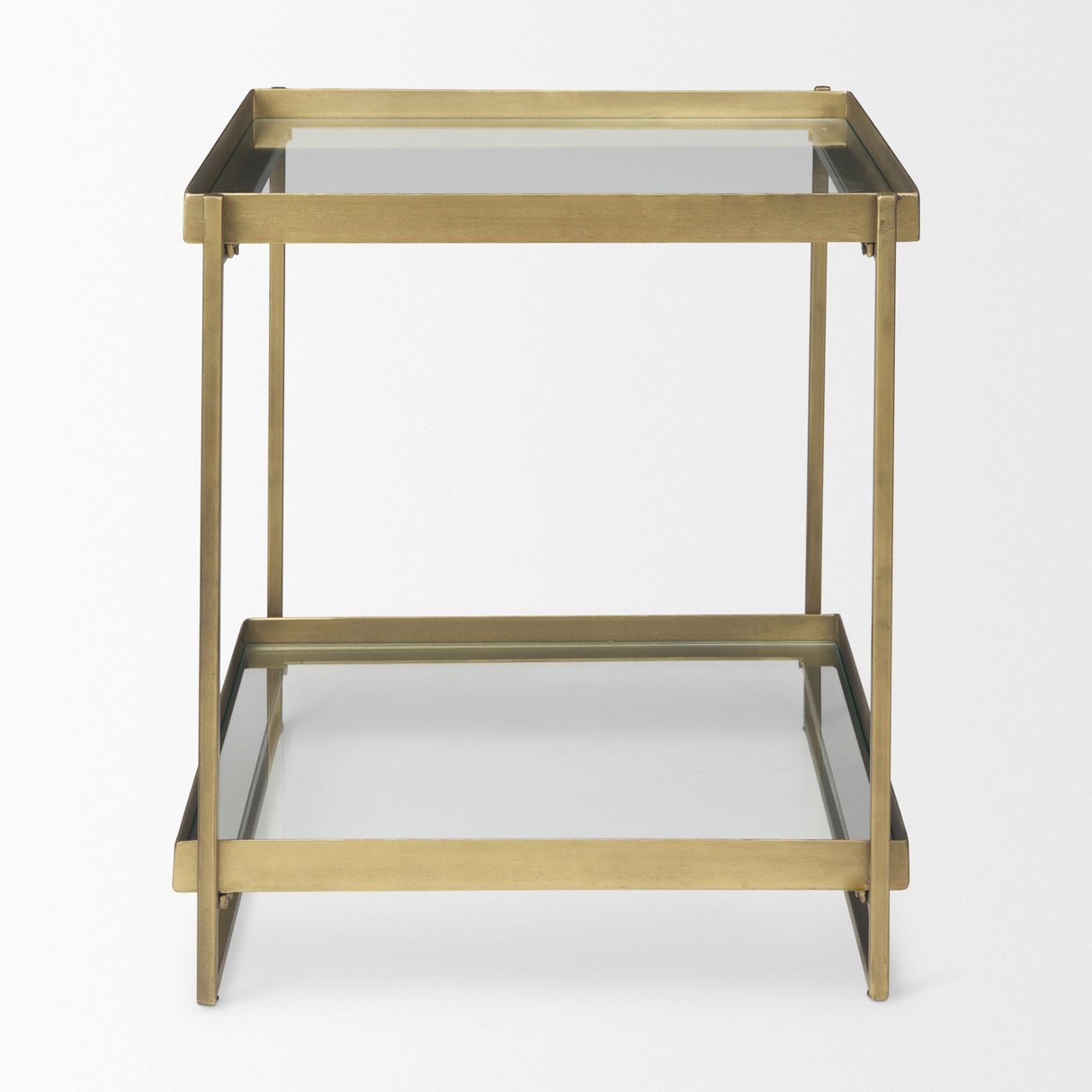 Trey Gold Metal W/Glass Accent Table from Mercana - Luna Furniture