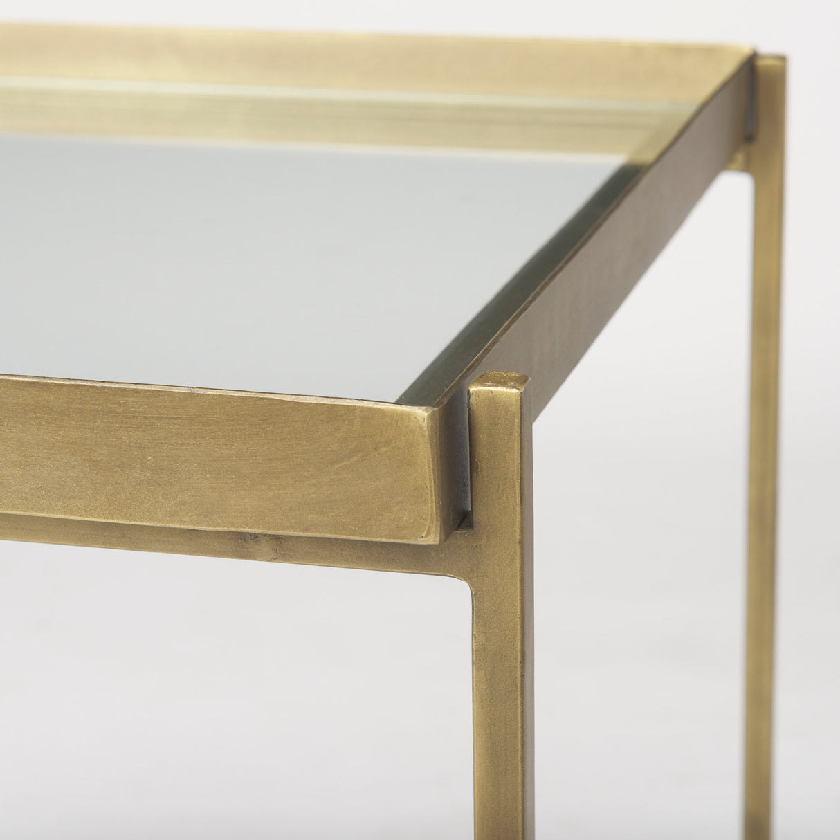 Trey Gold Metal W/Glass Accent Table from Mercana - Luna Furniture