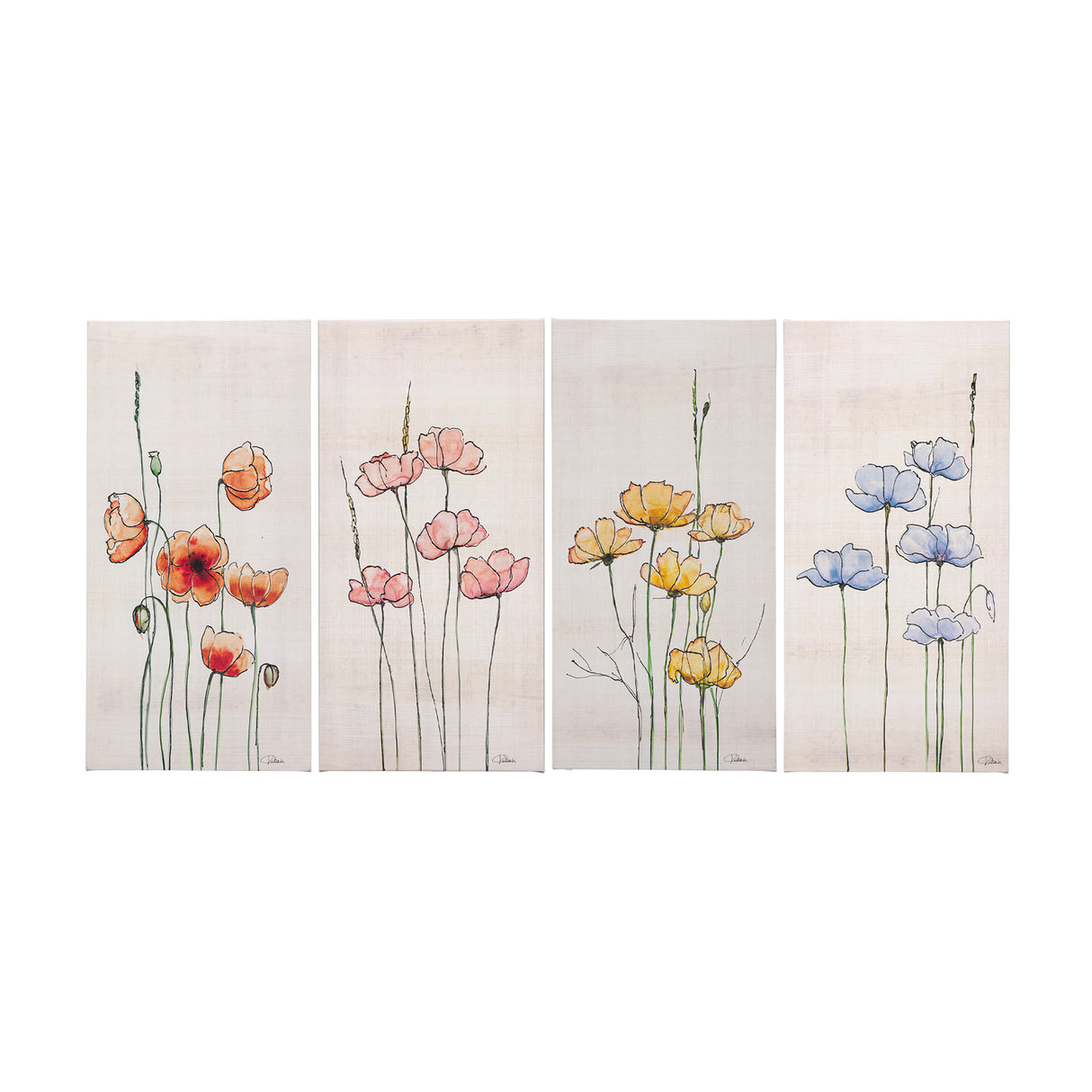 Meadow flowers III by Mercana Studio a Hand Embellished Textured Canvas from Mercana - Luna Furniture