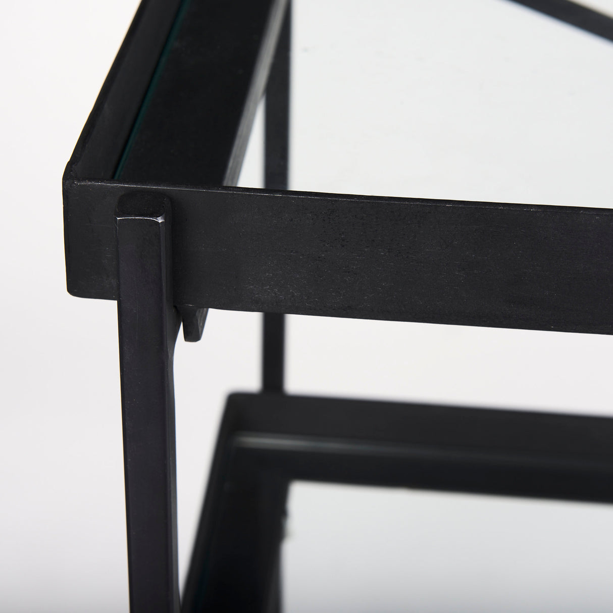 Trey 72.0"L x 16.0"W x 30.0"H Black Metal W/Glass Console Table from Mercana - Luna Furniture