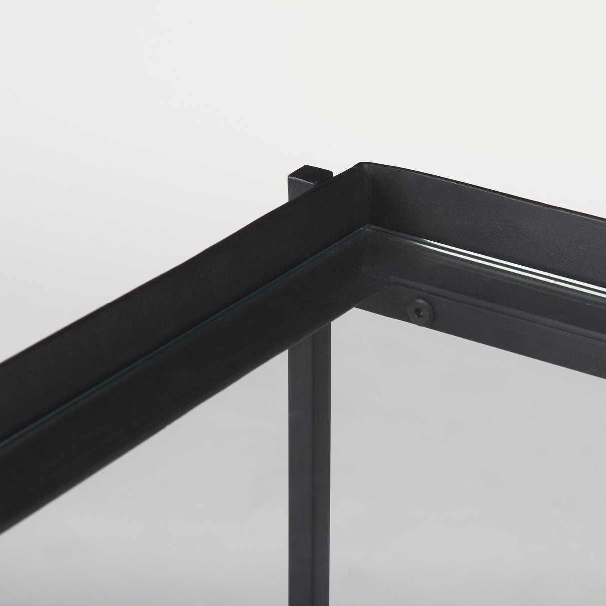 Trey Black Metal W/Glass Accent Table from Mercana - Luna Furniture