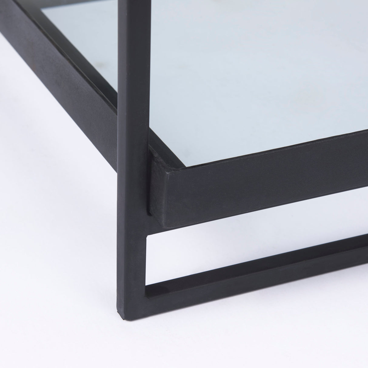 Trey Black Metal W/Glass Accent Table from Mercana - Luna Furniture