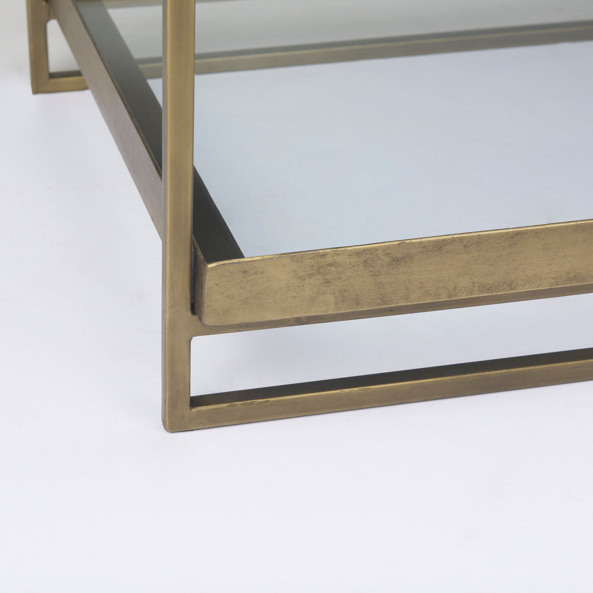 Trey Gold Metal W/Glass Accent Table from Mercana - Luna Furniture