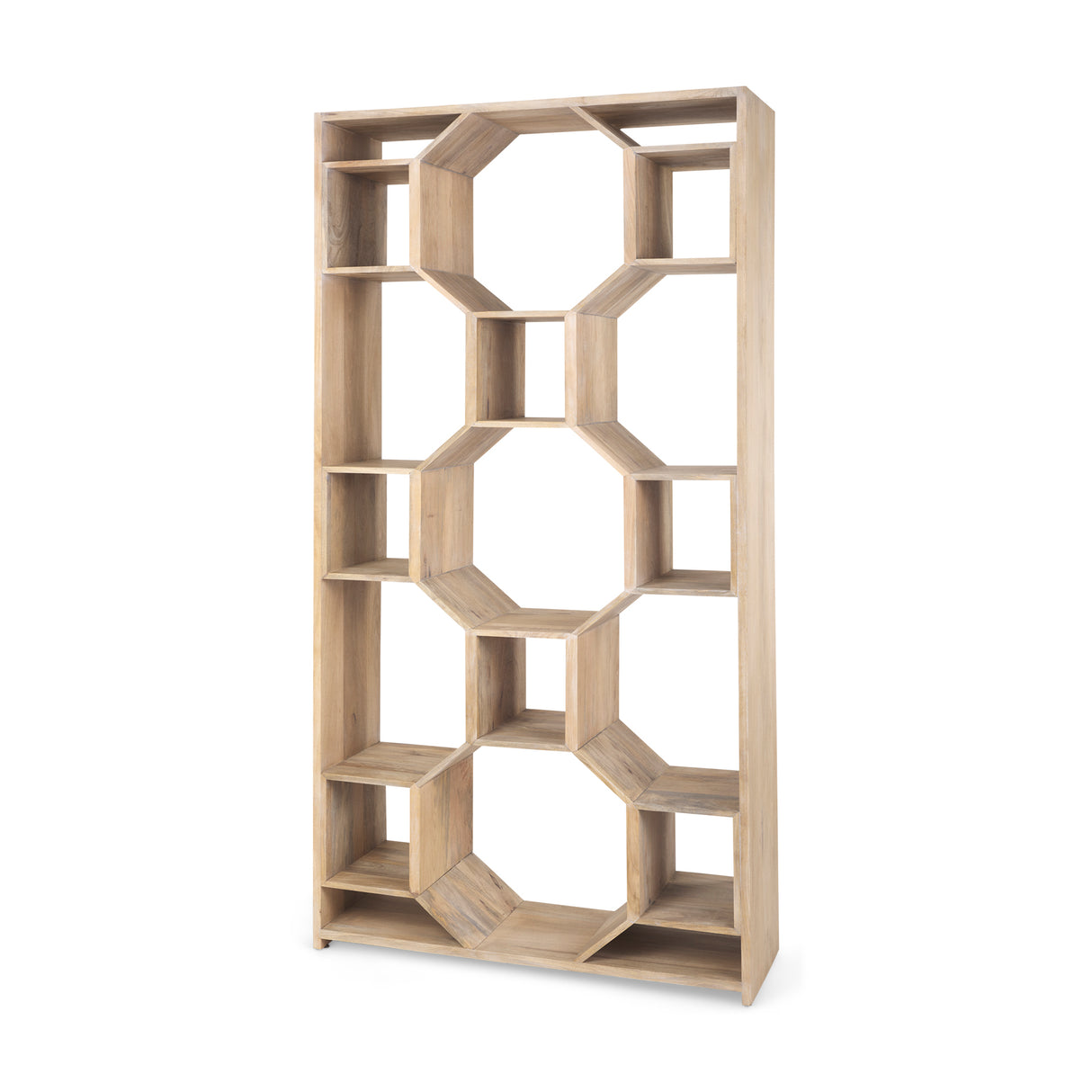 Traro 47.75L x 16.0W x 92.0H Blonde Wooden Compartment Shelving Unit from Mercana - Luna Furniture