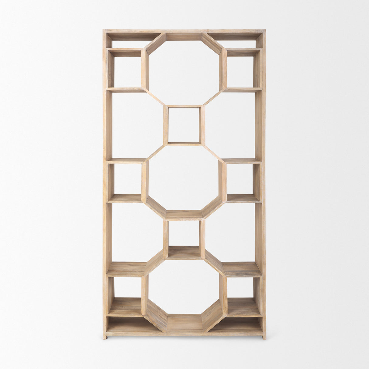 Traro 47.75L x 16.0W x 92.0H Blonde Wooden Compartment Shelving Unit from Mercana - Luna Furniture