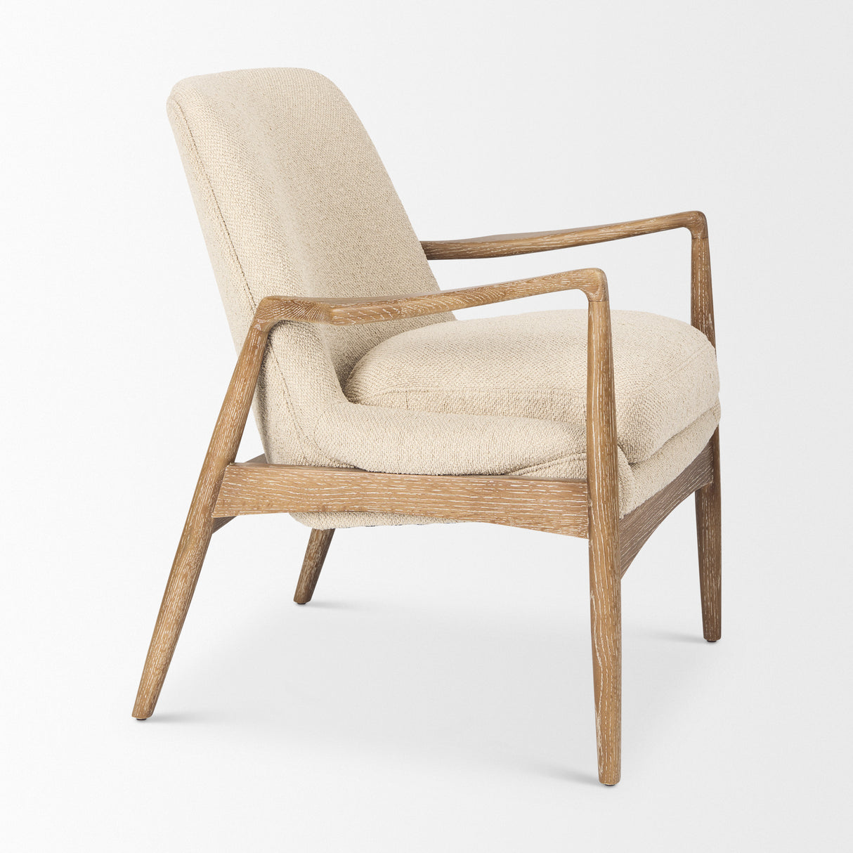 Westan Cream Boucle Fabric W/Light Brown Wood Accent Chair from Mercana - Luna Furniture
