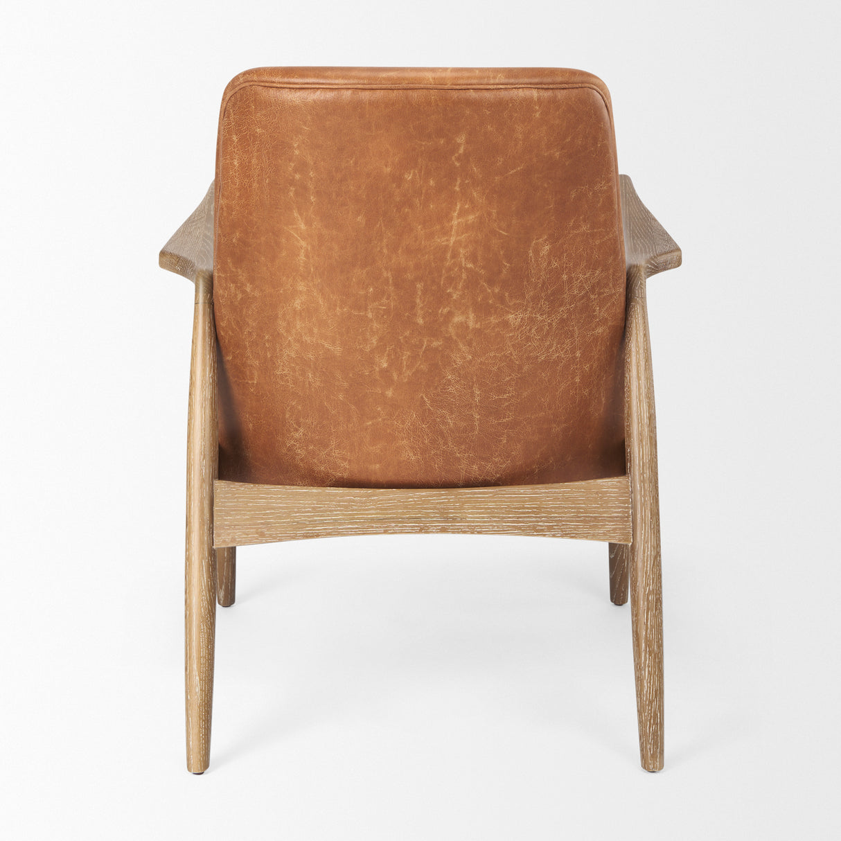 Westan Cognac Faux Leather W/Medium Brown Wood Accent Chair from Mercana - Luna Furniture