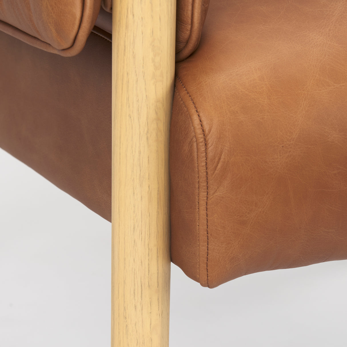 Ashton Brown Leather w/ Light Wood Accent Chair from Mercana - Luna Furniture
