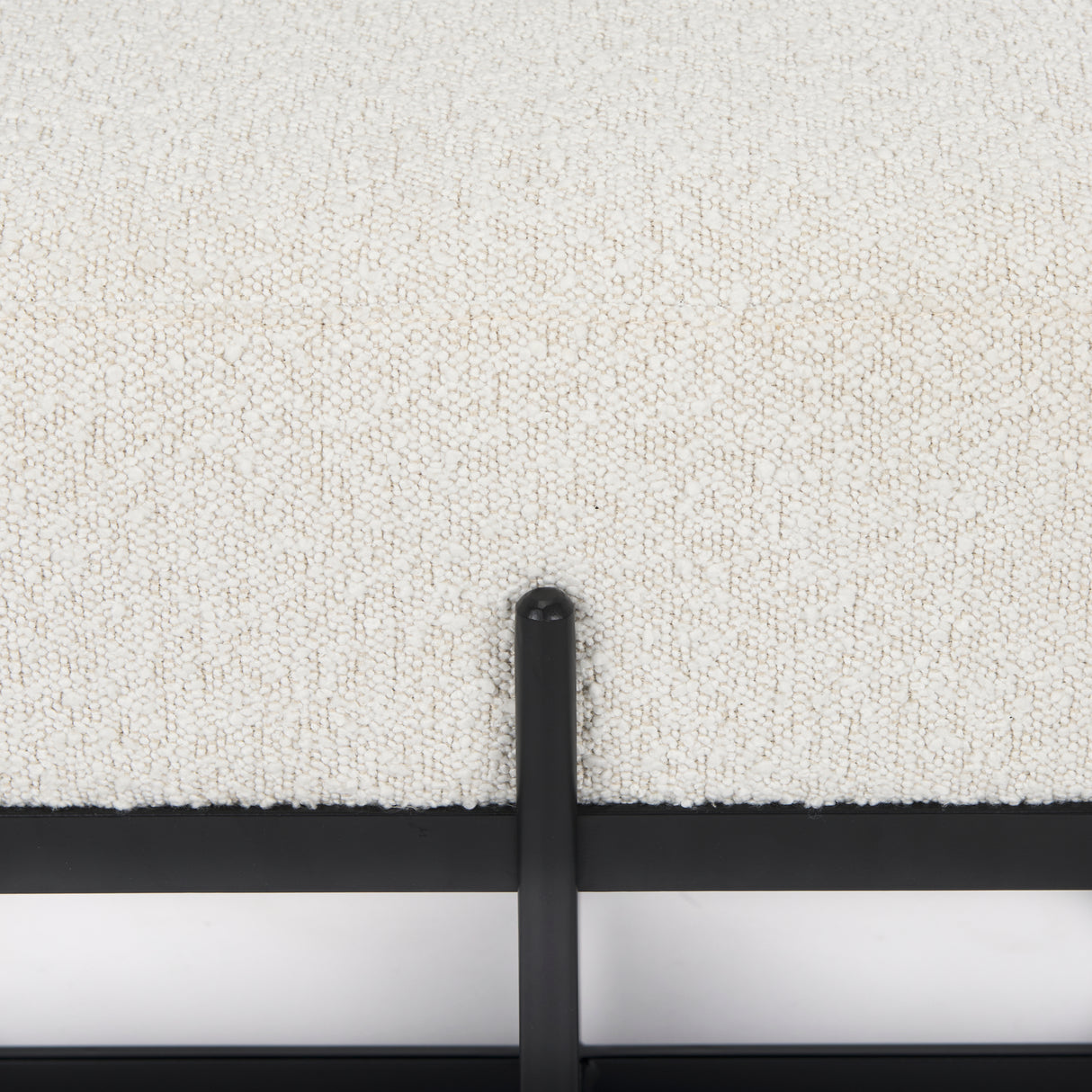 Amelia 55.0L x 18.0W x 18.0H Cream Boucle W/Black Metal Upholstered Bench from Mercana - Luna Furniture